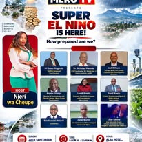 Poster for a television panel discussion on the Super El Nino